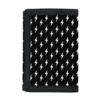 Black And White Lightning Pattern Print Trifold Wallet
