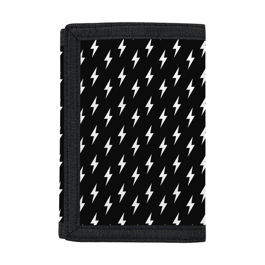 Black And White Lightning Pattern Print Trifold Wallet