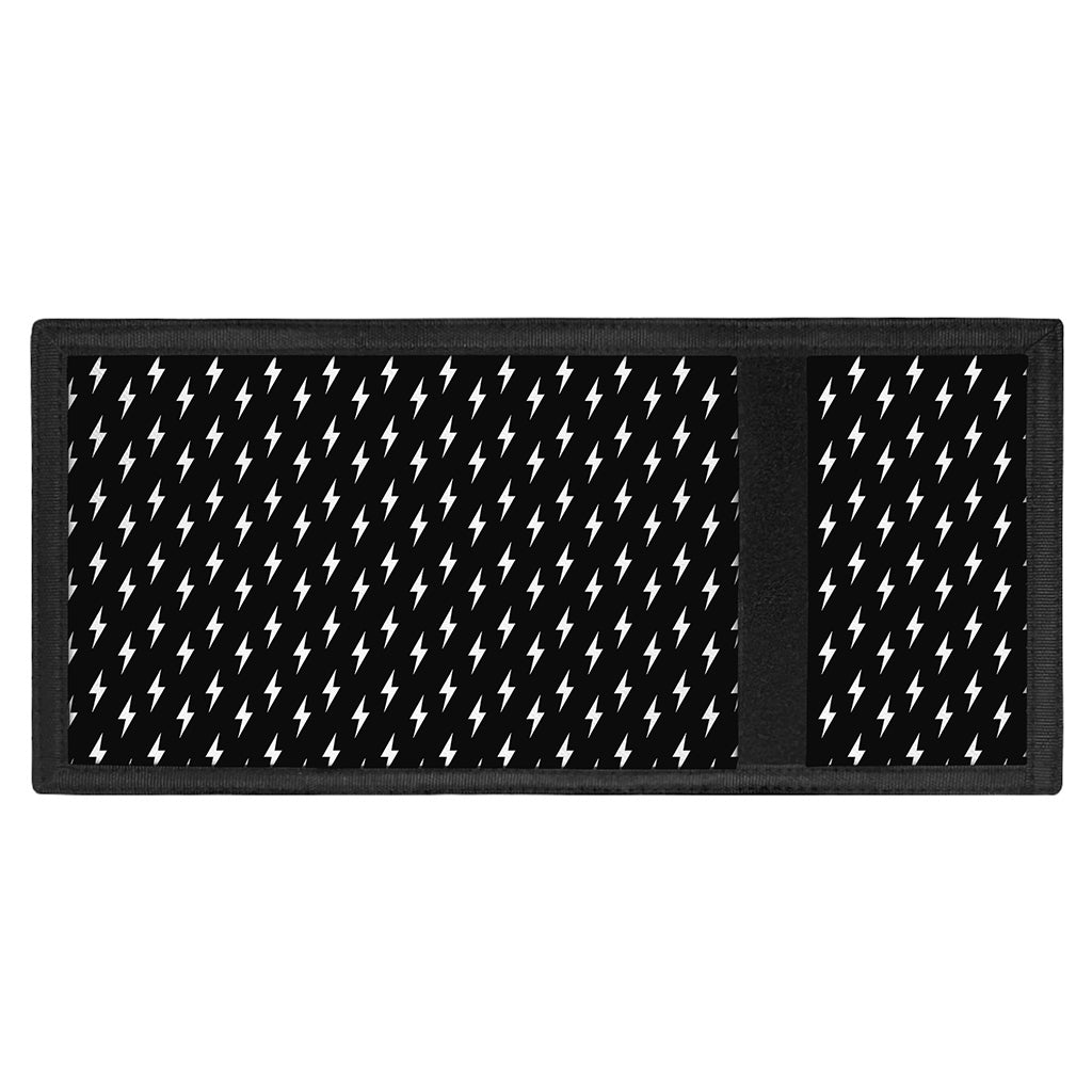 Black And White Lightning Pattern Print Trifold Wallet
