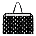 Black And White Lightning Pattern Print Utility Tote Bag