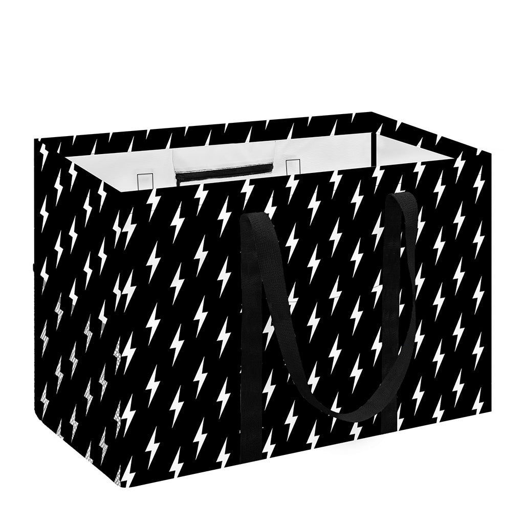 Black And White Lightning Pattern Print Utility Tote Bag