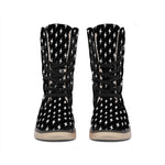 Black And White Lightning Pattern Print Winter Boots