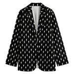 Black And White Lightning Pattern Print Women's Blazer