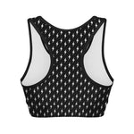 Black And White Lightning Pattern Print Women's Sports Bra