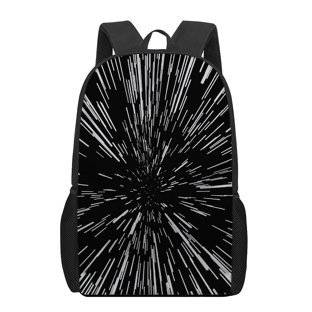 Black And White Lightspeed Print 17 Inch Backpack