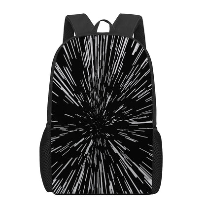 Black And White Lightspeed Print 17 Inch Backpack