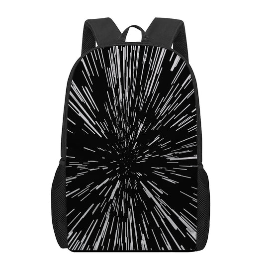 Black And White Lightspeed Print 17 Inch Backpack