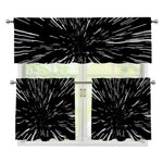 Black And White Lightspeed Print 3 Piece Kitchen Curtains