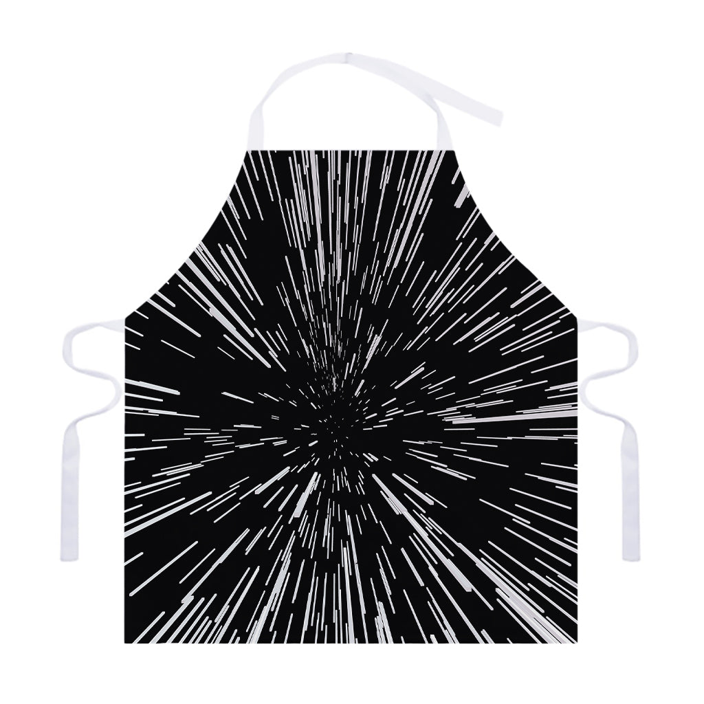 Black And White Lightspeed Print Adjustable Apron