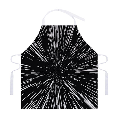 Black And White Lightspeed Print Adjustable Apron