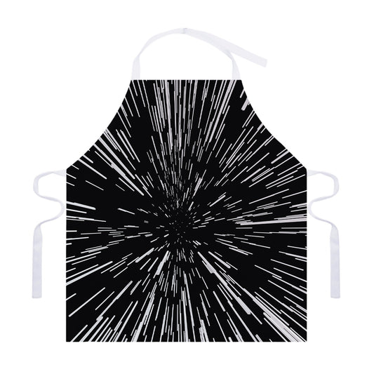 Black And White Lightspeed Print Adjustable Apron