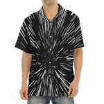 Black And White Lightspeed Print Aloha Shirt