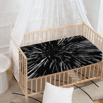 Black And White Lightspeed Print Baby Crib Sheet