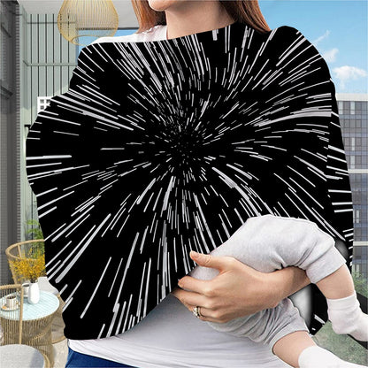 Black And White Lightspeed Print Baby Seat Cover