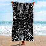 Black And White Lightspeed Print Beach Towel