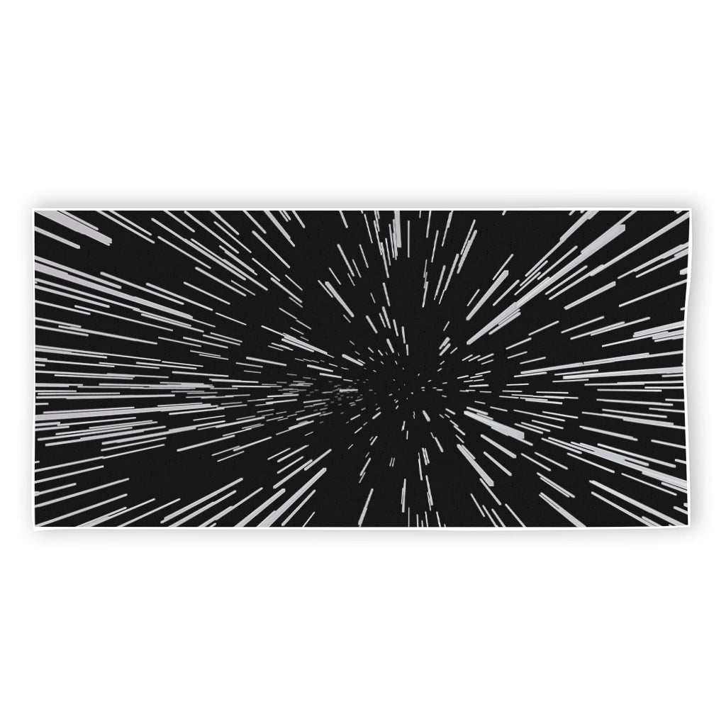 Black And White Lightspeed Print Beach Towel