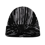 Black And White Lightspeed Print Beanie