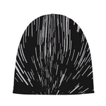 Black And White Lightspeed Print Beanie