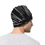 Black And White Lightspeed Print Beanie