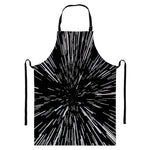 Black And White Lightspeed Print Bib Apron With Pocket