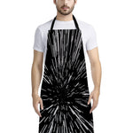 Black And White Lightspeed Print Bib Apron With Pocket