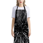 Black And White Lightspeed Print Bib Apron With Pocket