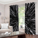 Black And White Lightspeed Print Blackout Grommet Curtains