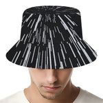 Black And White Lightspeed Print Bucket Hat