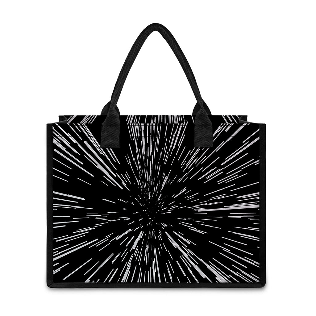 Black And White Lightspeed Print Canvas Tote Bag