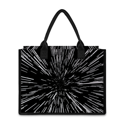 Black And White Lightspeed Print Canvas Tote Bag
