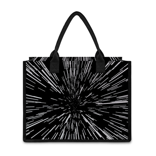 Black And White Lightspeed Print Canvas Tote Bag