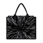 Black And White Lightspeed Print Canvas Tote Bag