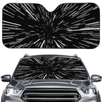 Black And White Lightspeed Print Car Windshield Sun Shade