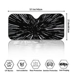 Black And White Lightspeed Print Car Windshield Sun Shade