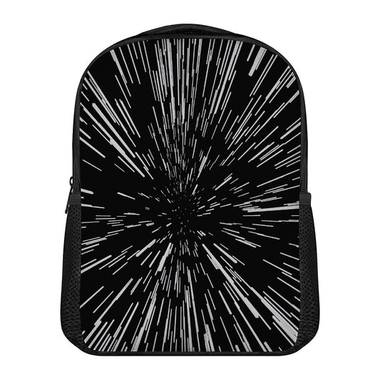 Black And White Lightspeed Print Casual Backpack