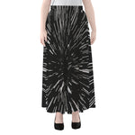 Black And White Lightspeed Print Chiffon Maxi Skirt