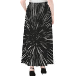 Black And White Lightspeed Print Chiffon Maxi Skirt