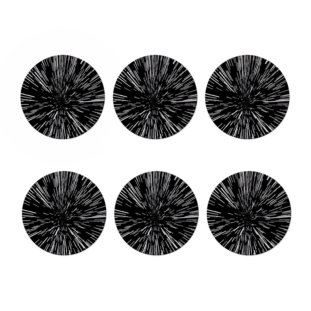 Black And White Lightspeed Print Coaster Set