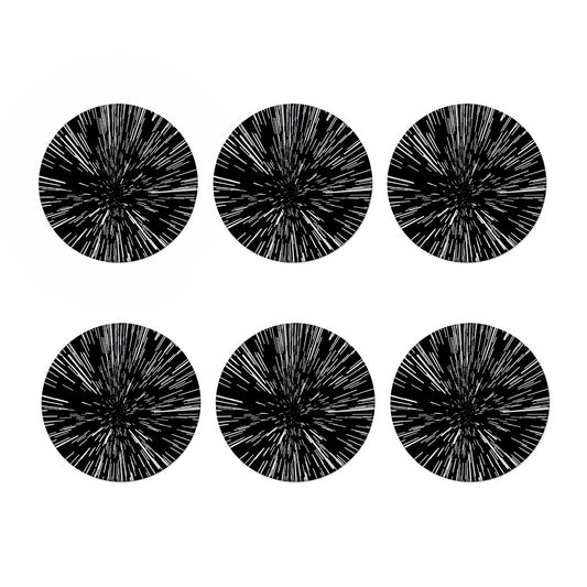 Black And White Lightspeed Print Coaster Set