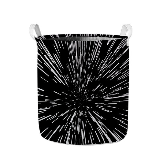 Black And White Lightspeed Print Collapsible Laundry Basket