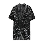 Black And White Lightspeed Print Cotton Hawaiian Shirt
