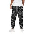 Black And White Lightspeed Print Cotton Pants