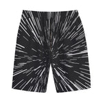 Black And White Lightspeed Print Cotton Shorts