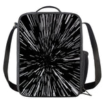 Black And White Lightspeed Print Crossbody Lunch Bag