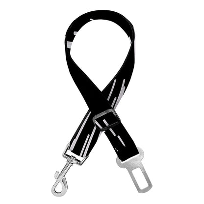 Black And White Lightspeed Print Dog Seat Belt