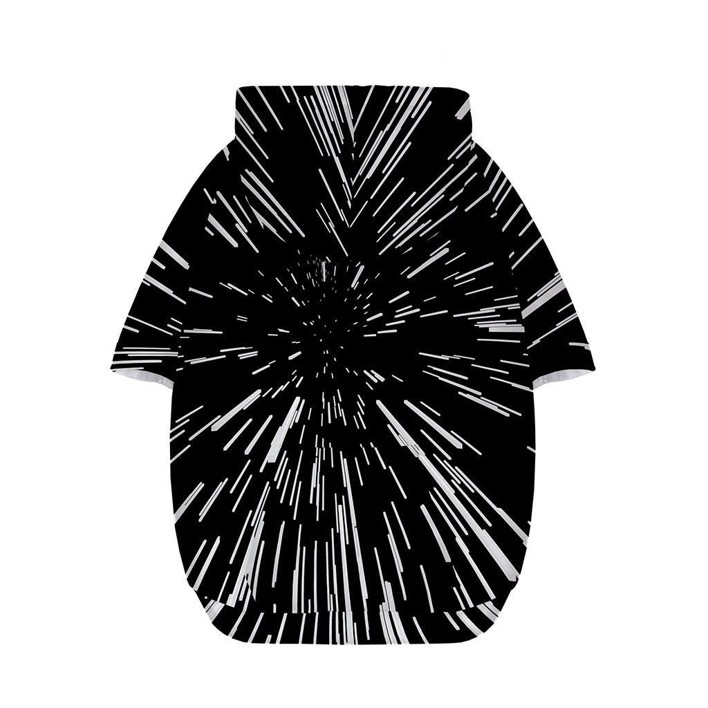 Black And White Lightspeed Print Dog Zip Up Hoodie