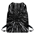 Black And White Lightspeed Print Drawstring Backpack