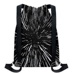 Black And White Lightspeed Print Drawstring Backpack