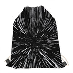 Black And White Lightspeed Print Drawstring Bag