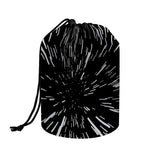 Black And White Lightspeed Print Drawstring Makeup Bag